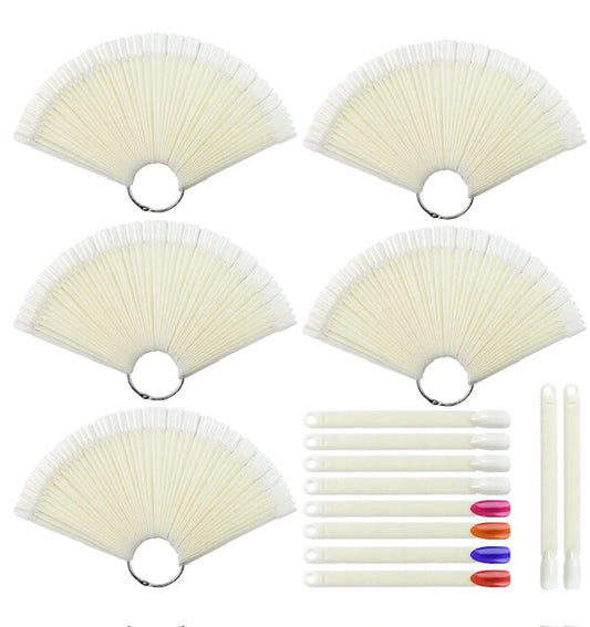 50 Tips Nail Swatch Sticks with Ring Holder - Premier Nail Supply