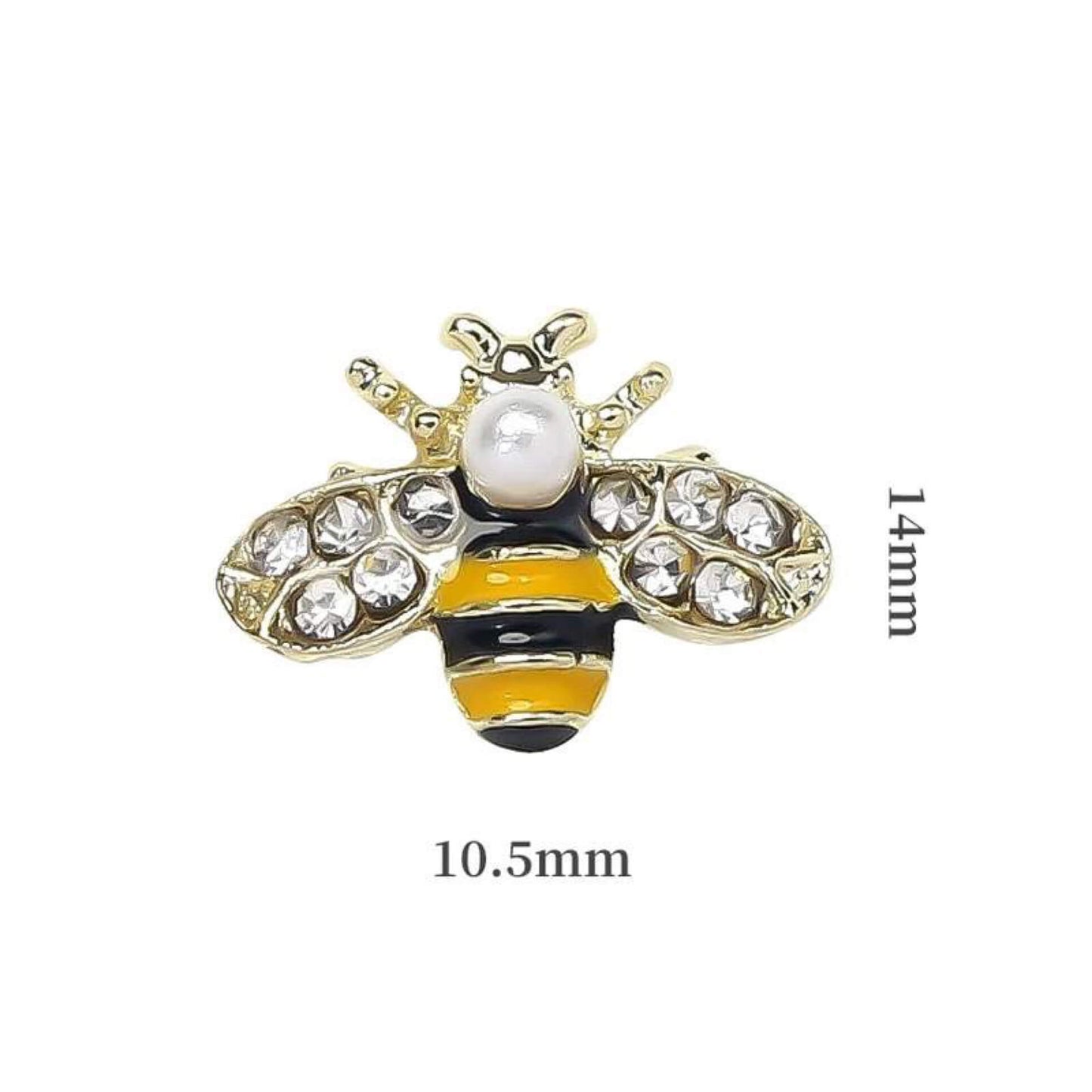 Nail Charm Honeybee with Rhinestone 10pcs/pack - Premier Nail Supply