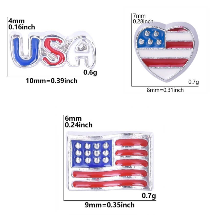 Nail Charm American Flag 3Style 12pcs/Bag - Premier Nail Supply