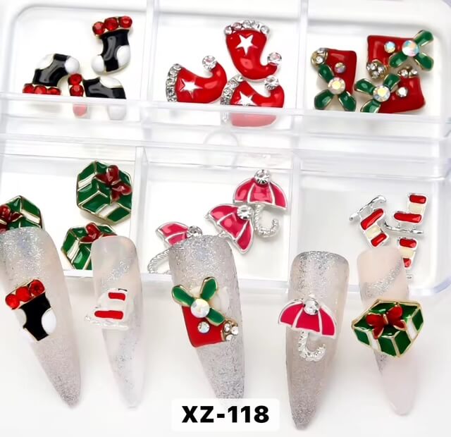Nail Charm Christmas Hat, Shock, Gift 6 Design #XZ118