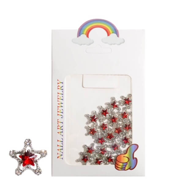 Nail Rhinestone Red Star Nail Charm 20pcs/bag - Premier Nail Supply