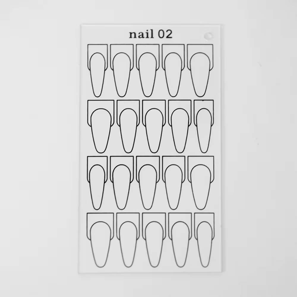 Nail Practice Plate Manicure Long Stiletto Shape 1pcs #7466-3