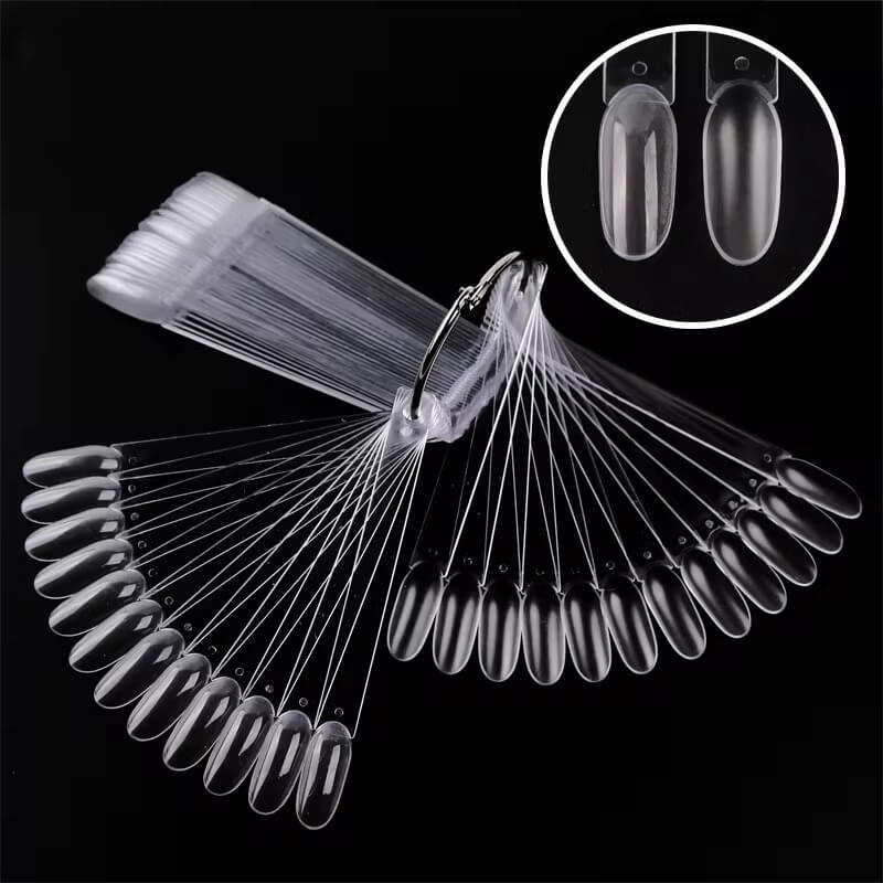 Nail Swatch Oval Sticks with Metal Ring 50pcs/Bag