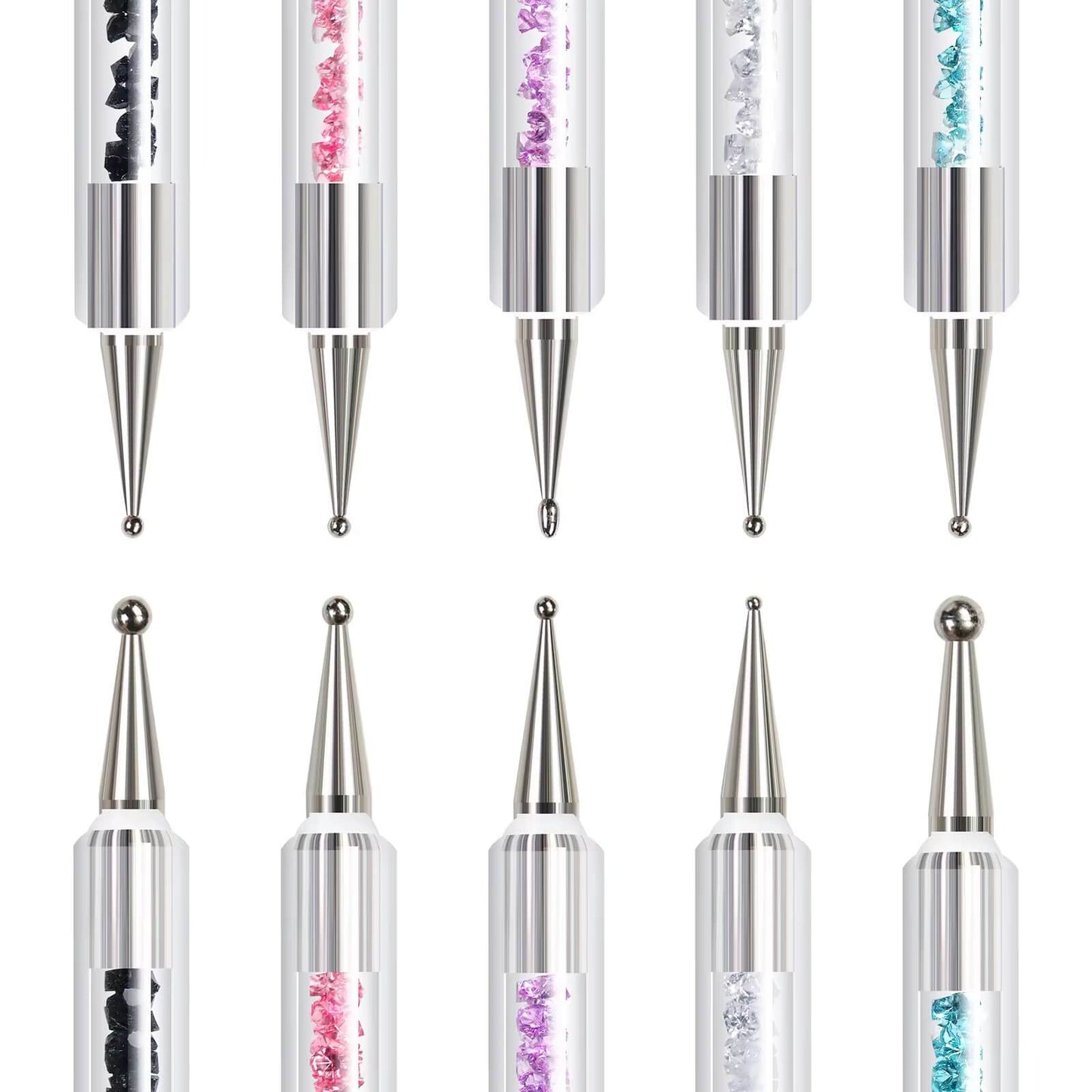 Nail Art Dotting Tool Dual Ended Rhinestones 5pcs/set #4778-5