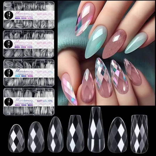 Nail Tip Press on 3D Diamond Effect