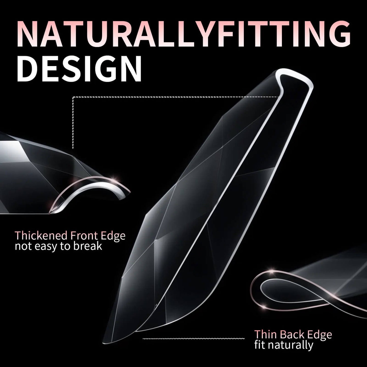 Nail Tip Press on 3D Diamond Effect