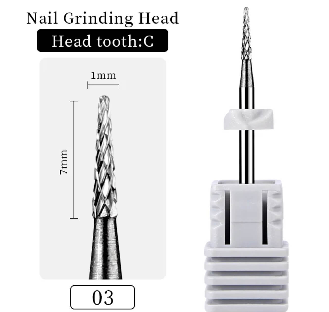 Carbide Cuticle Nail Drill Bit Small Umbrella 3/32"-C - Premier Nail Supply