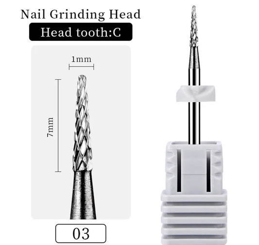 Carbide Cuticle Nail Drill Bit Small Umbrella 3/32"-C - Premier Nail Supply 