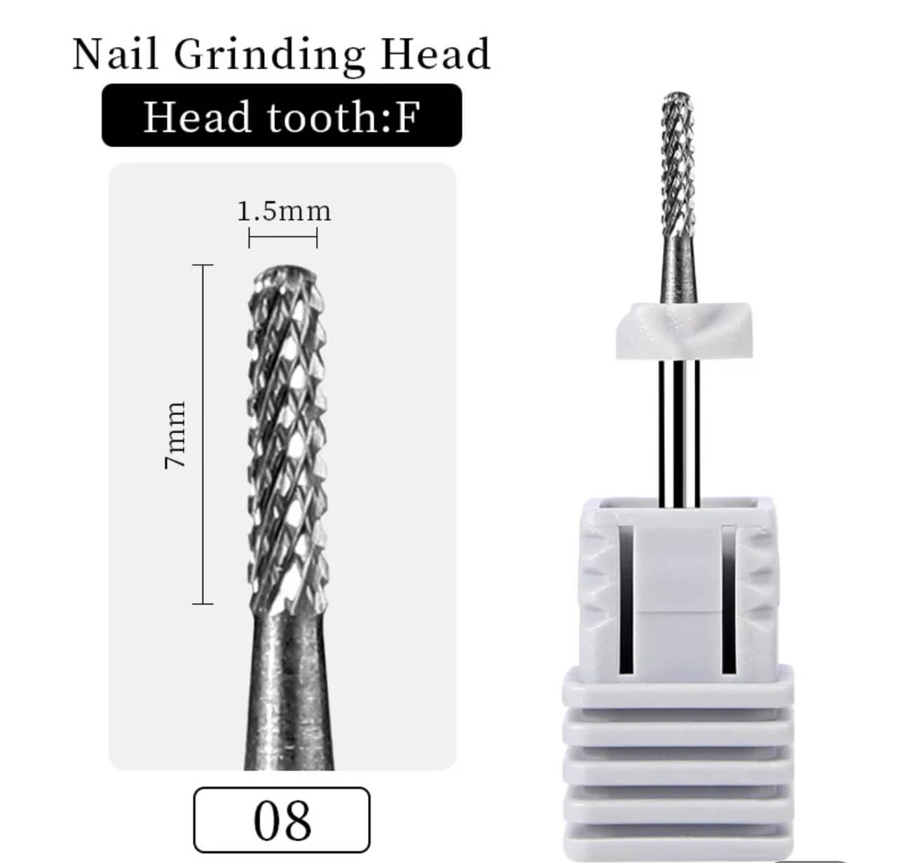 Carbide Cuticle Nail Drill Bit Small Barrel Ball 3/32" M - Premier Nail Supply