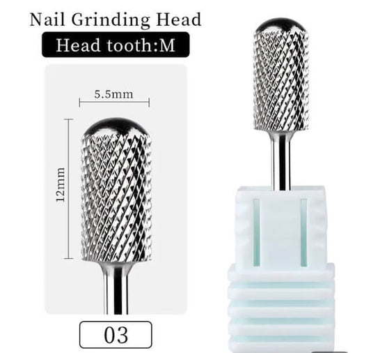 Carbide Nail Drill Bit Smooth Round Top 3/32" M - Premier Nail Supply