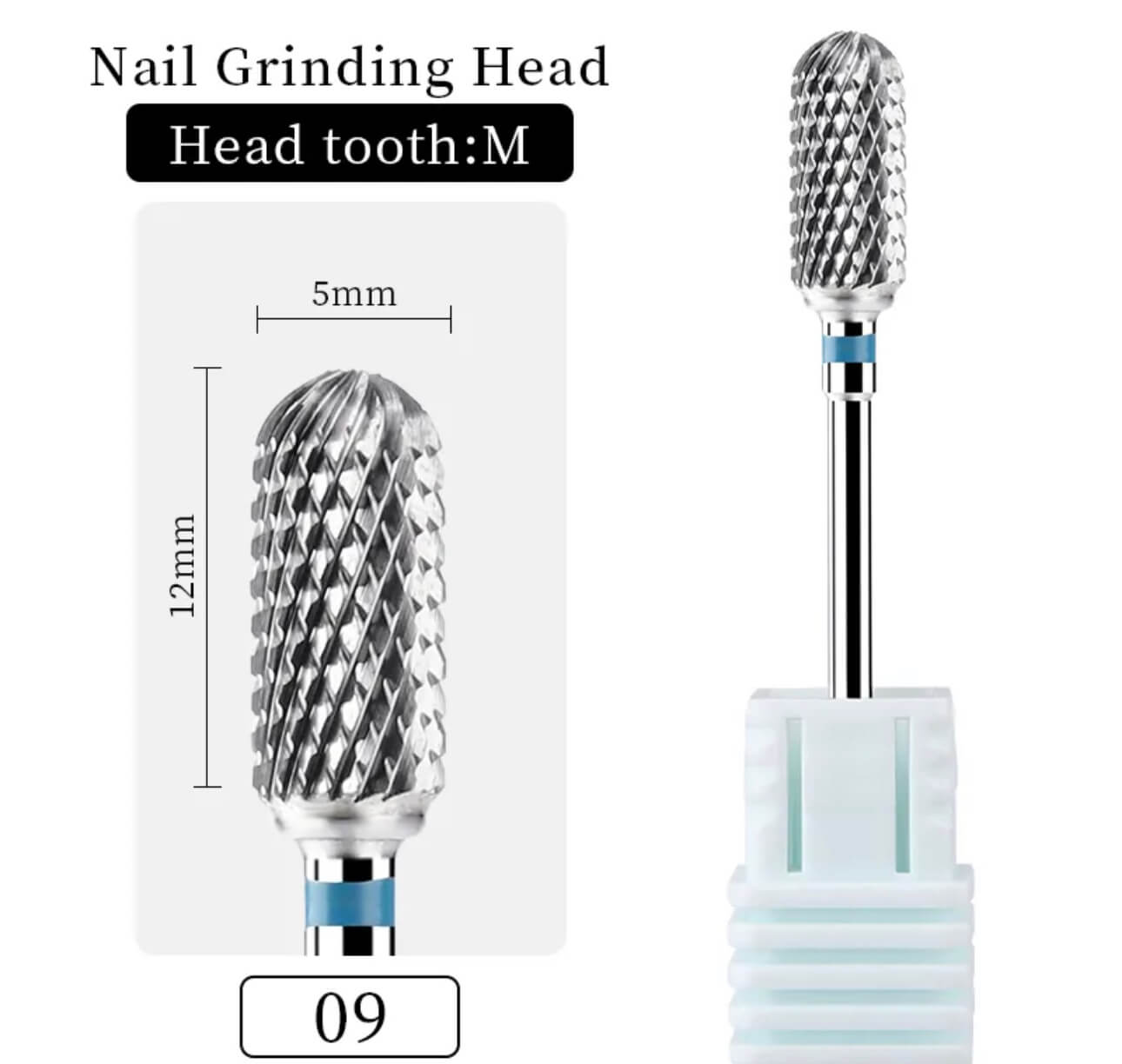 Carbide Nail Drill Bit Large Barrel Ball 3/32" M - Premier Nail Supply