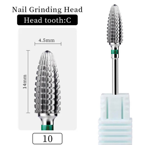 Carbide Nail Drill Bit Corn Barrel Ball 3/32" C - Premier Nail Supply