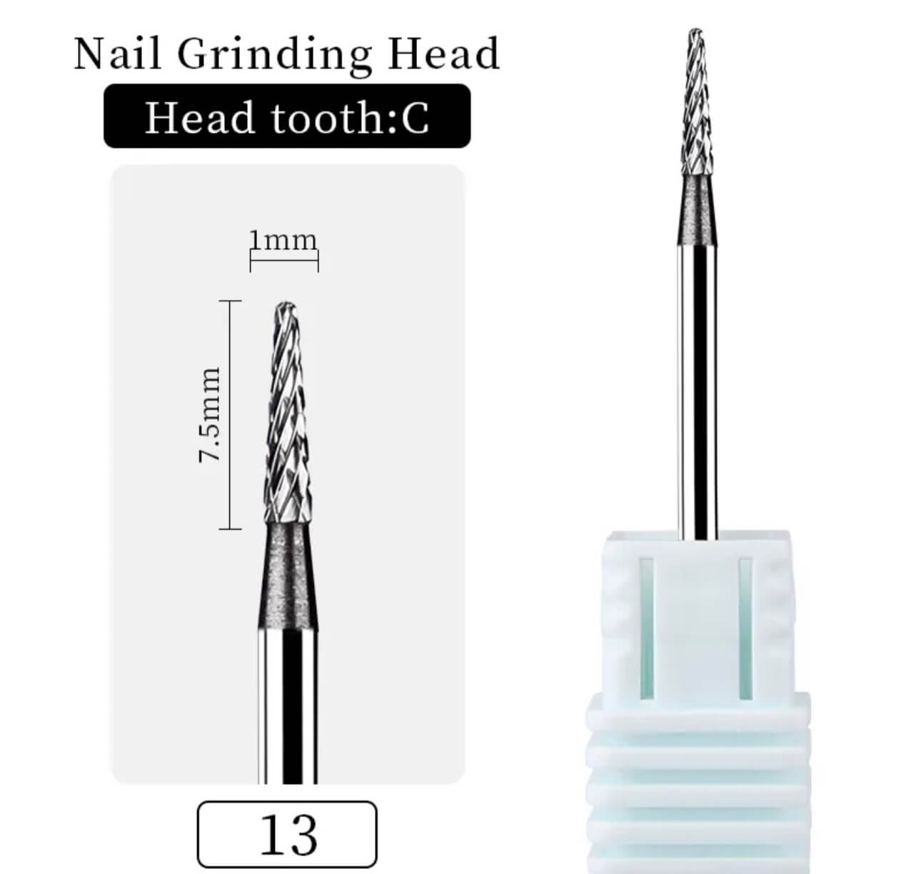 Carbide Nai Drill Bit Small Umbrella 3/32" C - Premier Nail Supply
