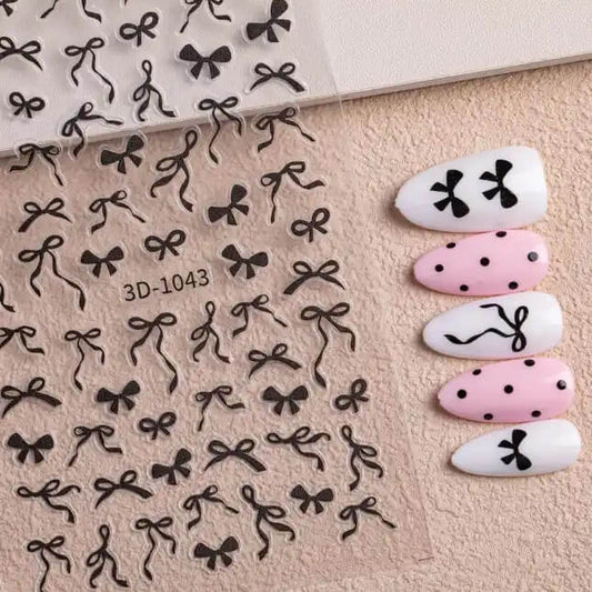 Nail Sticker Black Bow #3D1043