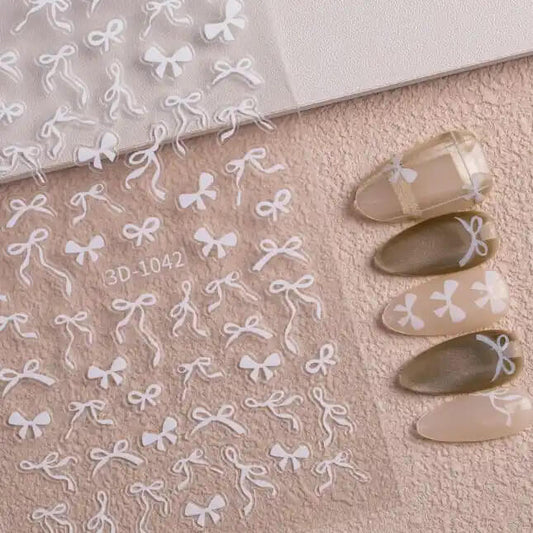 Nail Sticker Pink Bow #3D1042