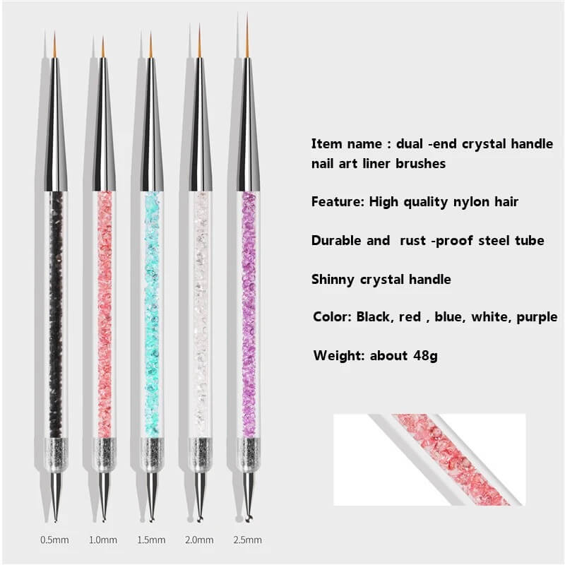 Nail Art Brush Duo Dotting and Liner 5pcs/Set