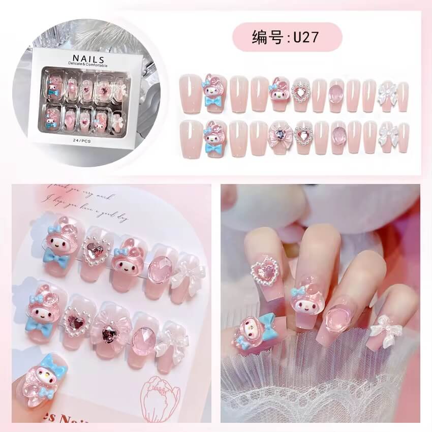 Japanese Press on Nails – Cute 3D Kawaii Fake Nails #2923-7