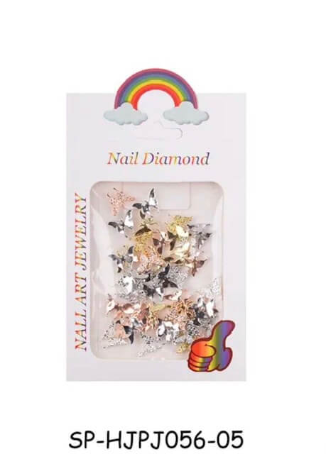 Nail Charm 3D Butterfly Gold Silver Rosegold 50pcs/Bag - Premier Nail Supply