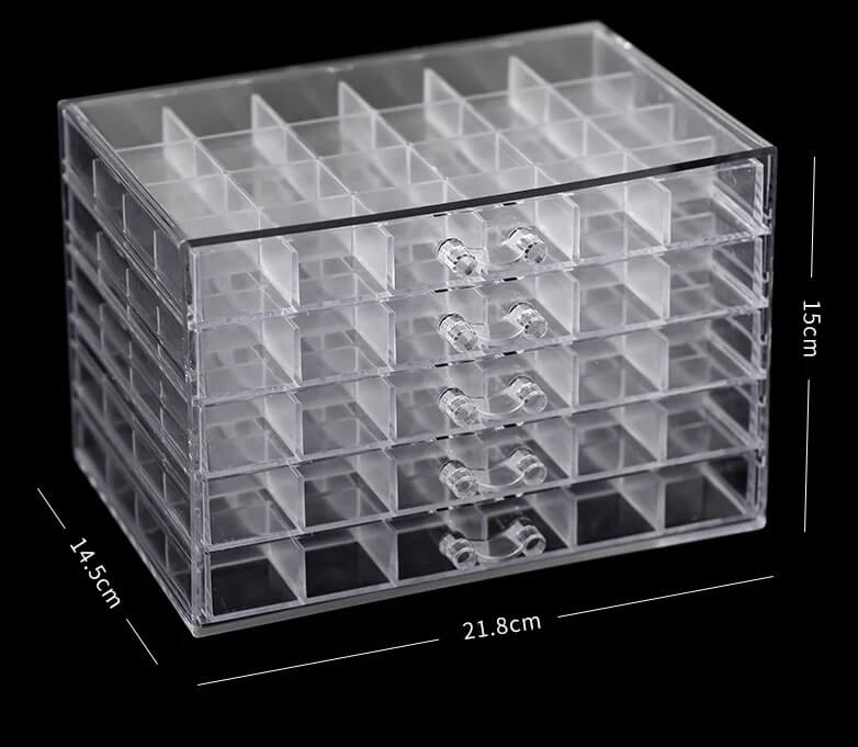 Nail Art Display Art Box Nail Decoration Jewelry 120Grids 5 layer - Premier Nail Supply