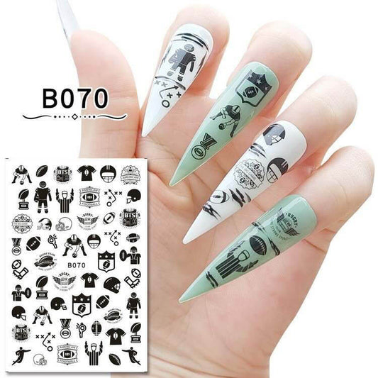 Nail Sticker Football B070 - Premier Nail Supply