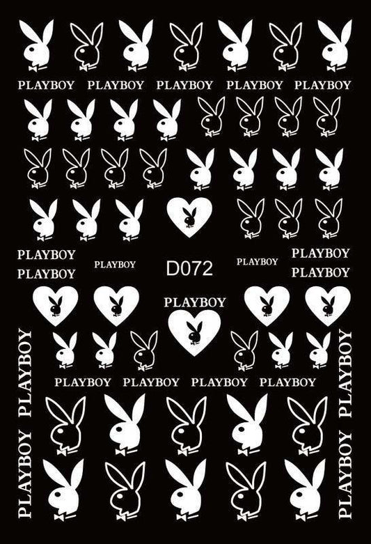 Nail Sticker White Playboy D072 - Premier Nail Supply