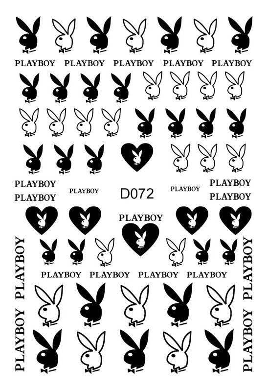 Nail Sticker Black Playboy D072 - Premier Nail Supply