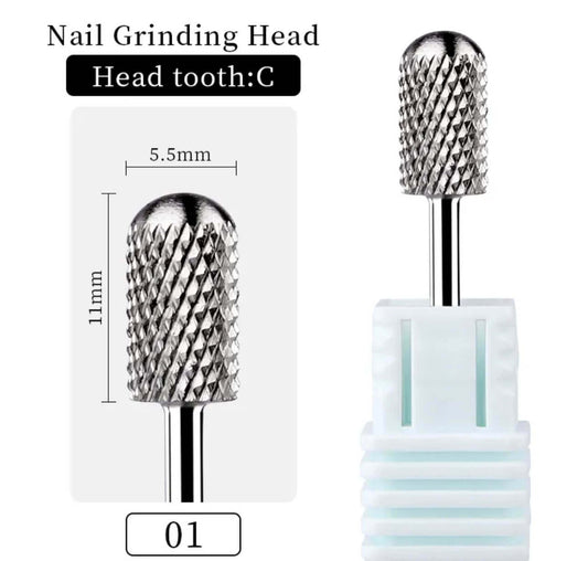 Carbide Nail Drill Bit Smooth Round Top 3/32" C - Premier Nail Supply