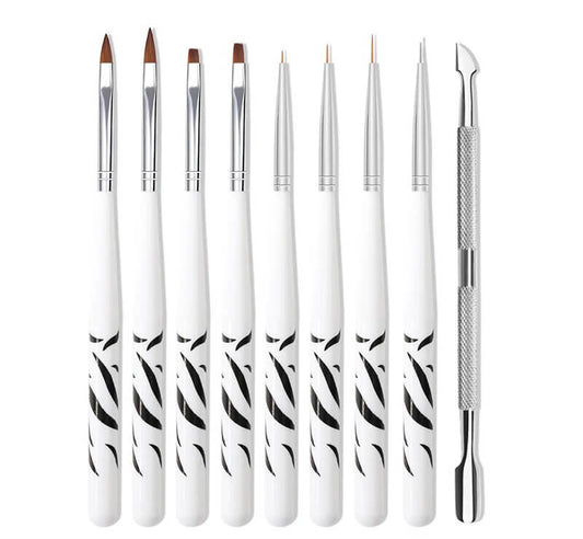 Nail Art Brushes,9pcs Nail brushes For Nail Liner Art - Premier Nail Supply