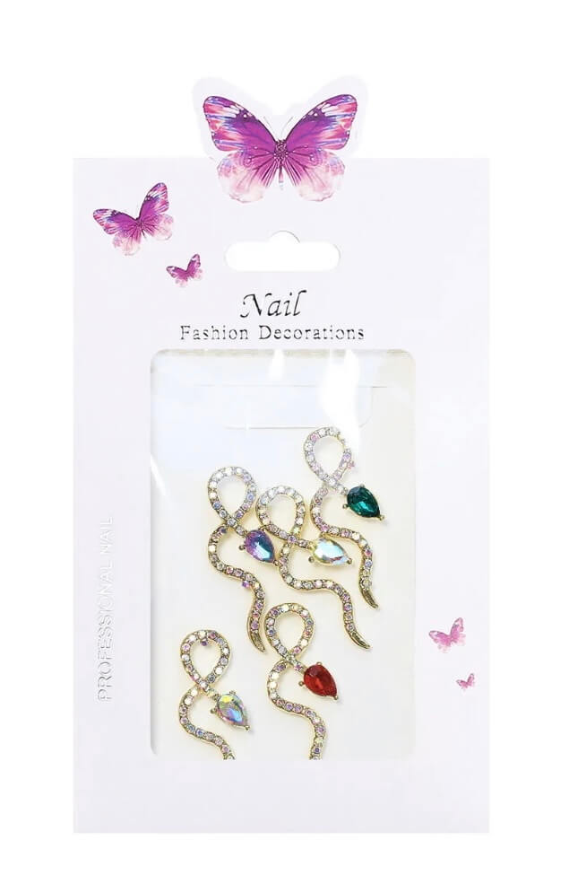 Snake Nail Charm Rhinestone 5pcs/Bag - Premier Nail Supply