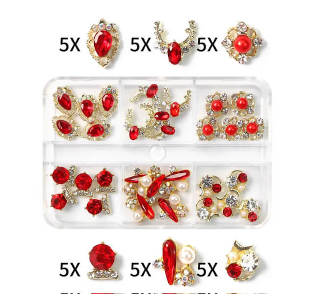 Nail Art Rhinestone Red Crytal AB Nail Charm - Premier Nail Supply