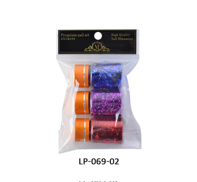 Nail Art Flakes Foil 3pcs/Set - Premier Nail Supply