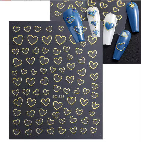 Nail Sticker Gold Heart ❤️❤️❤️ #SO163