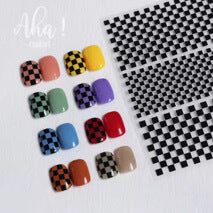 Nail Sticker Black Plaid #Aha020