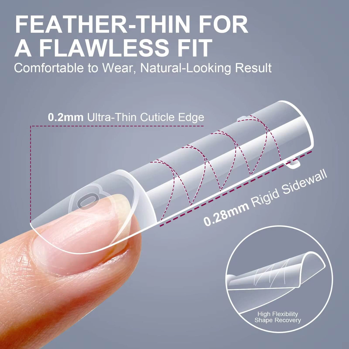 Nail Tip Poly Gel Form Extension Space French #3/6513-9