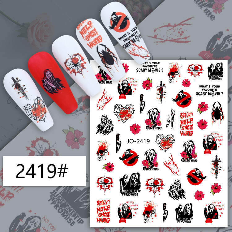 Nail sticker Halloween Horror Ghost Skull - Premier Nail Supply