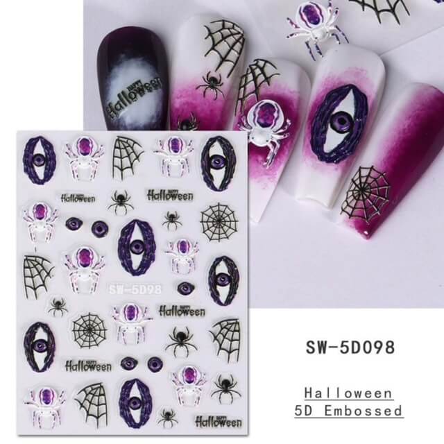 Nail Sticker 5D Halloween Eyeball Spider - Premier Nail Supply