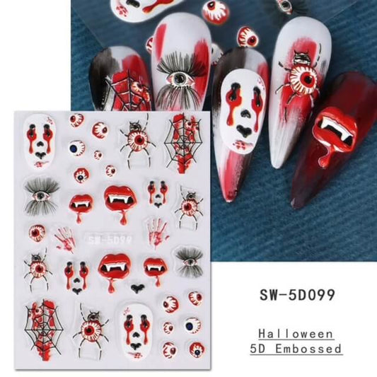 Nail Sticker 5D Halloween Bloody Eye Vampire Lips - Premier Nail Supply