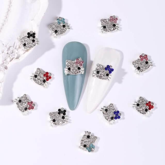 3D Hello Kitty Rhinestone Nail Charm 10 pcs/bag - Premier Nail Supply