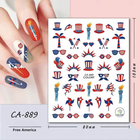 Nail Stickers 4th of July #CA889
