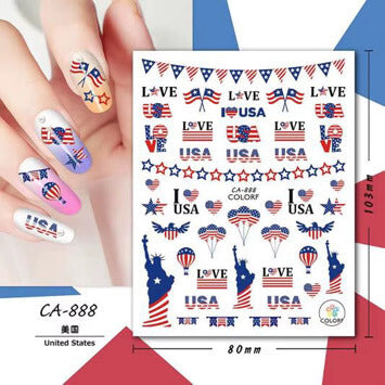 Nail Stickers 4th of July #CA888