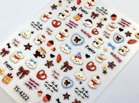 Nail Sticker 5D Puppy Christmas Nail Stickers #TS4222