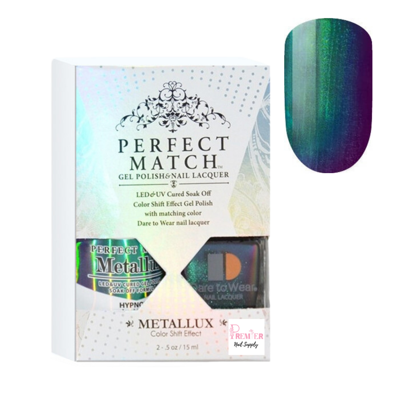 LeChat Perfect Match Metalux Gel Polish & Nail Lacquer - Hypnotic 0.5 oz - #MLMS05 - Premier Nail Supply