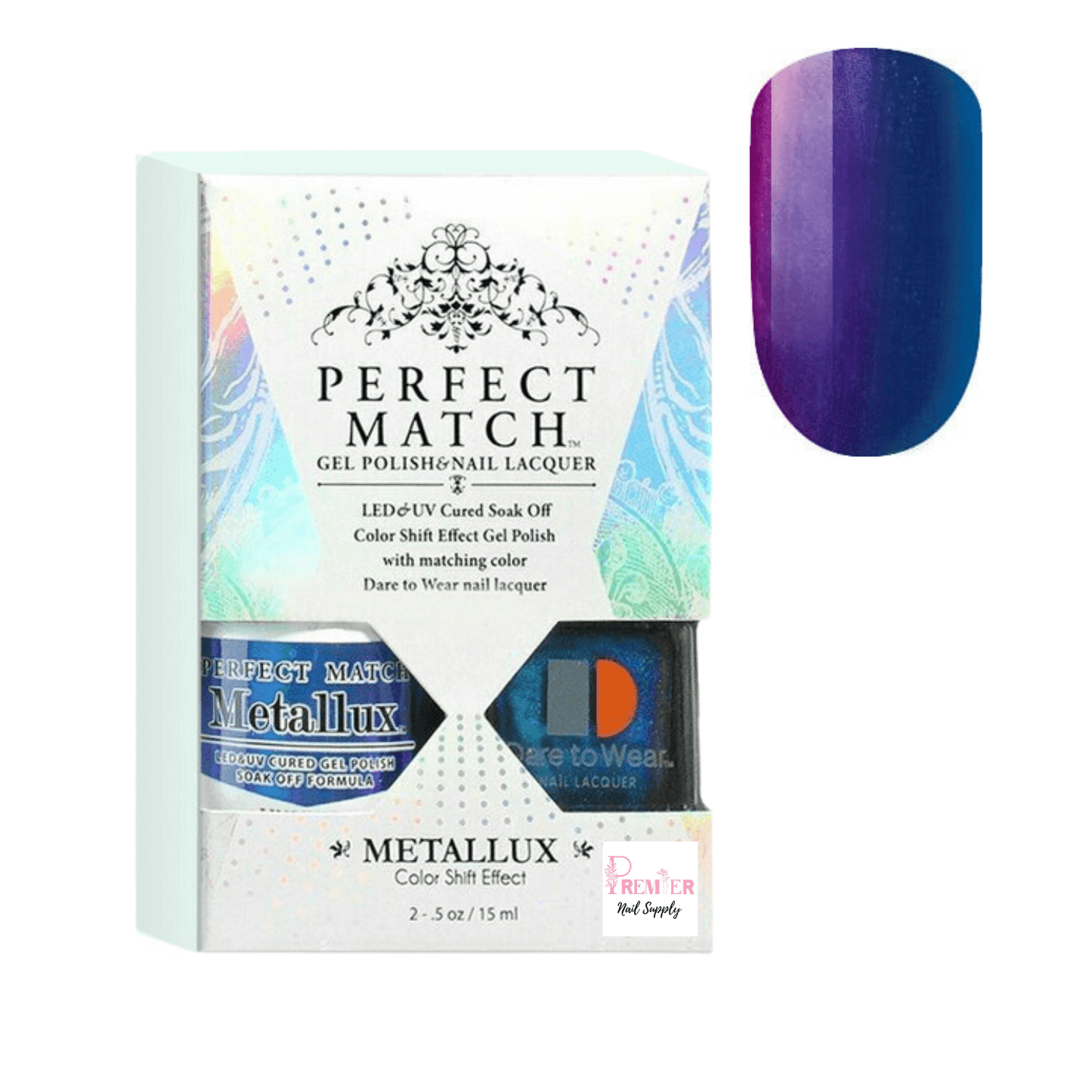LeChat Perfect Match Metalux Gel Polish & Nail Lacquer - Mystique 0.5 oz - #MLMS06 - Premier Nail Supply