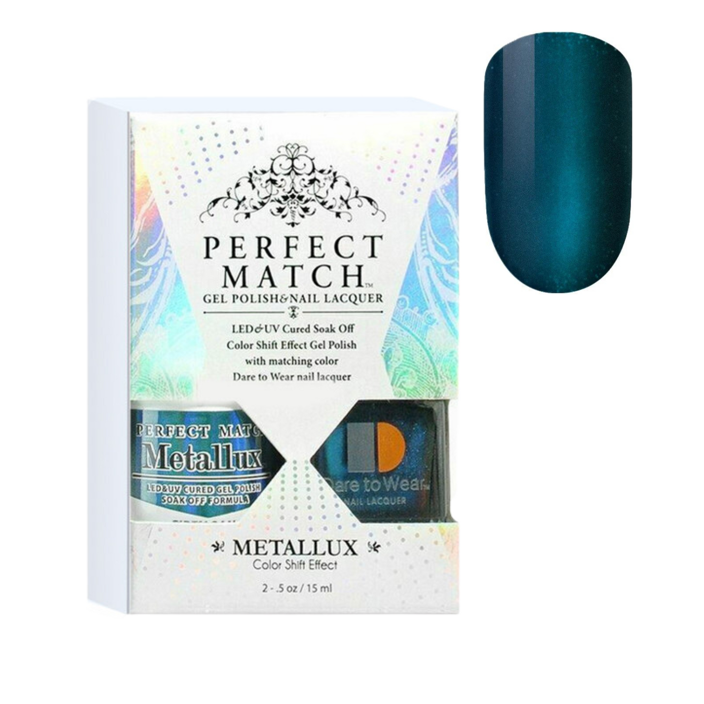 LeChat Perfect Match Metalux Gel Polish & Nail Lacquer - Siren Song 0.5 oz - MLMS12 - Premier Nail Supply