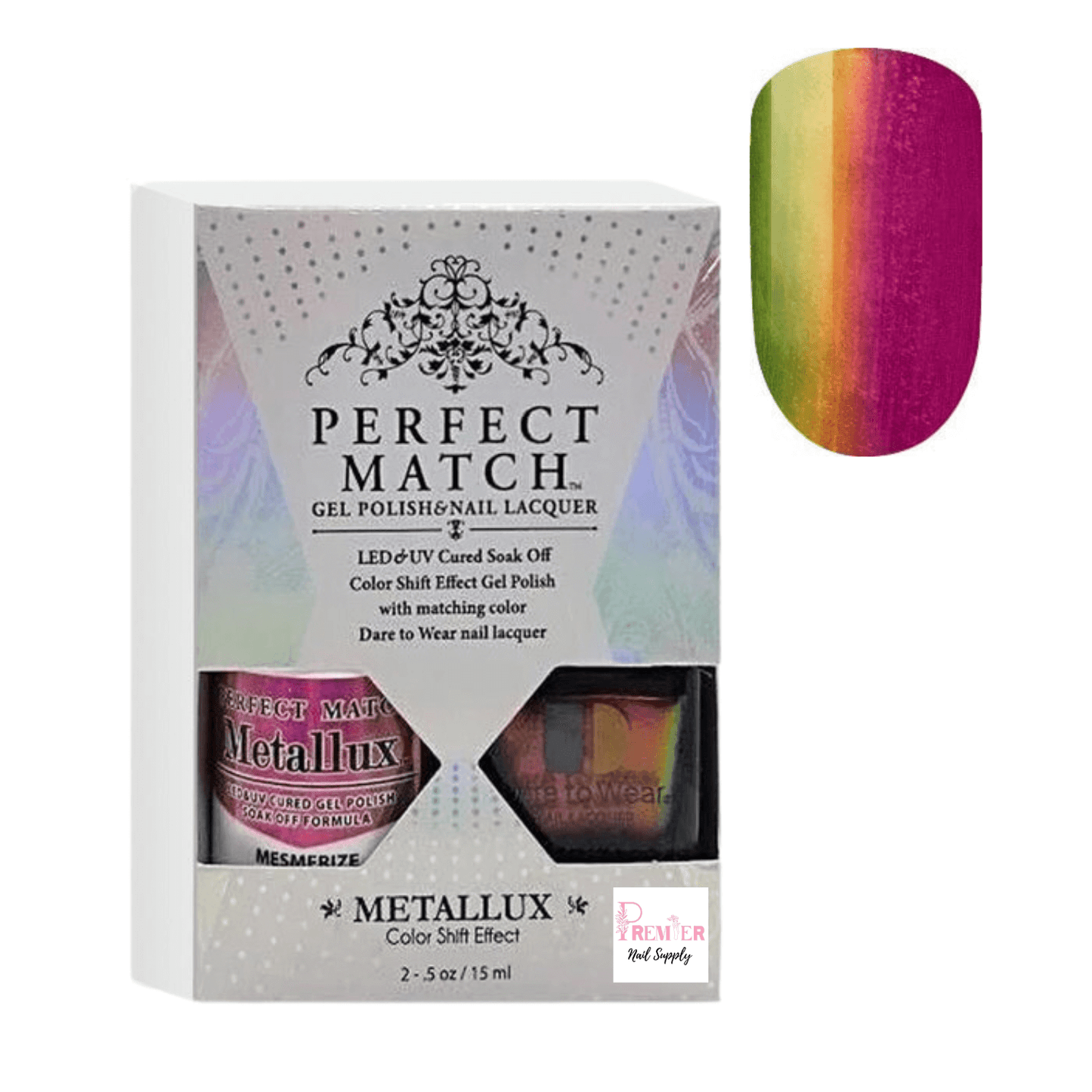 LeChat Perfect Match Metalux Gel Polish & Nail Lacquer - Mesmerize 0.5 oz - #MLMS03 - Premier Nail Supply
