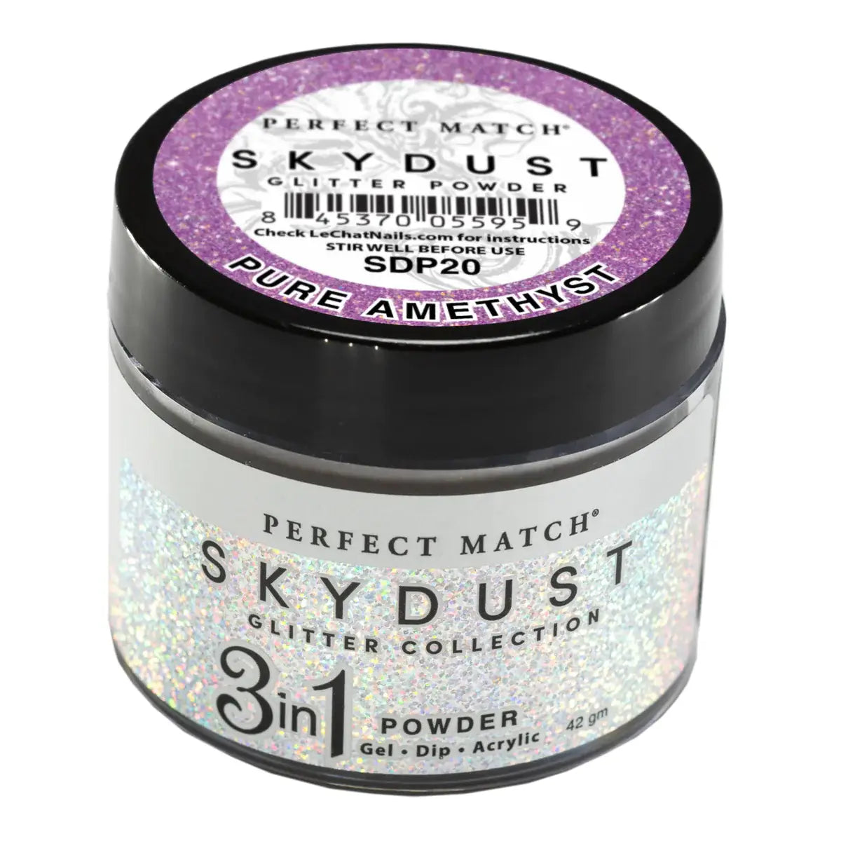 LeChat Perfect Match Sky Dust Dip Powder - Pure Amethyst 0.5 oz - #SDP20 - Premier Nail Supply