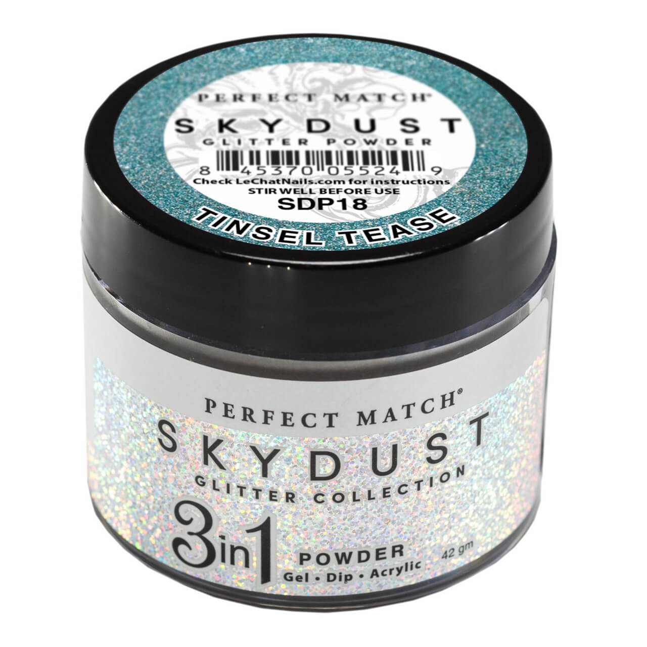 LeChat Perfect Match Sky Dust Glitter Powder - Tinsel Tease1.48 oz - #SDP18 - Premier Nail Supply