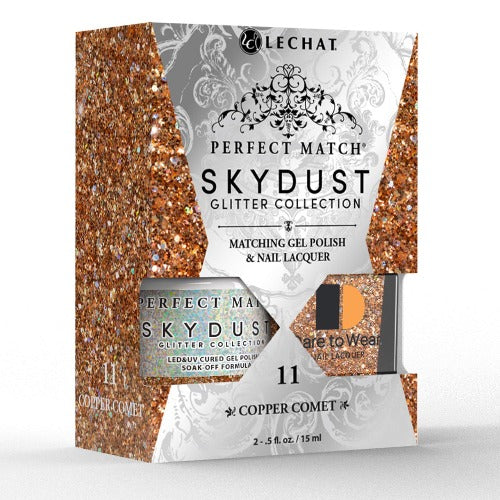 Lechat Perfect Match Sky Dust Gel Polish Copper Comet 0.5 oz - # SDMS11 - Premier Nail Supply