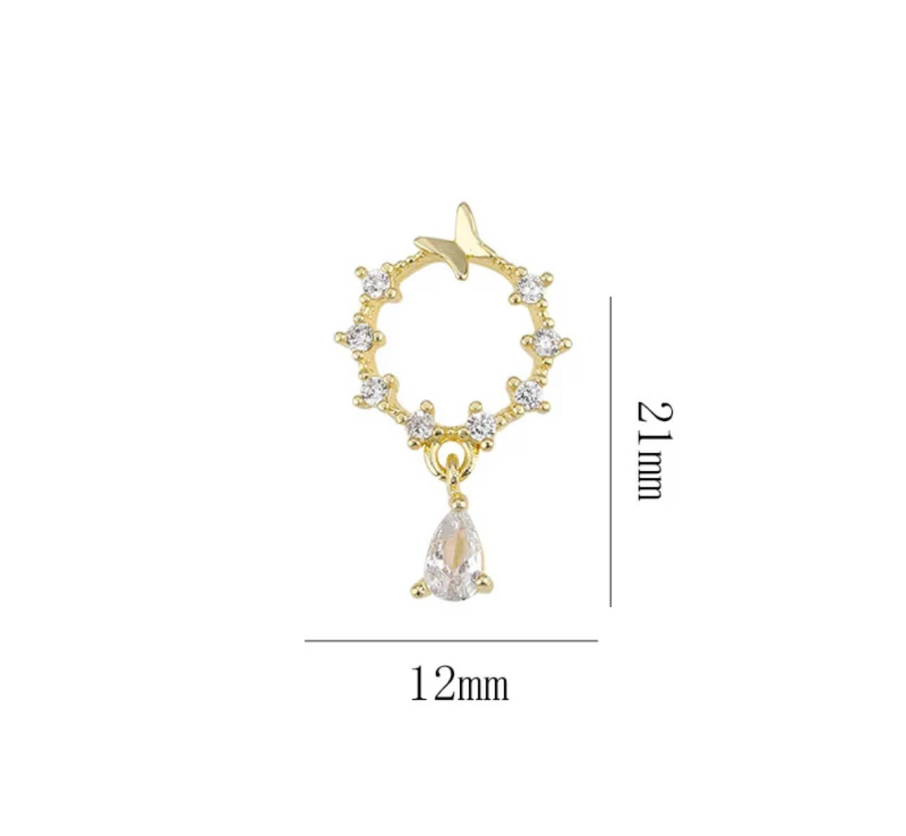 Nail Charm 3D Circle Butterfly Diamond 2pcs/bag - Premier Nail Supply