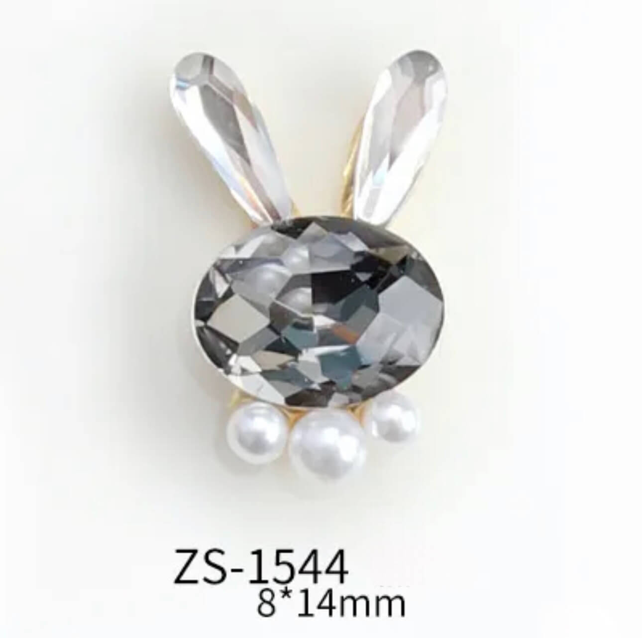 Nail Charm 3D Rhinestone Bunny Pearl 2 pcs/bag - Premier Nail Supply